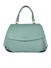 Selma - Hammered Leather Handbag with Shaped Flap