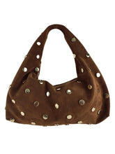 Nana - Borsa Hobo in Suede con Borchie Dorate – Made in Italy