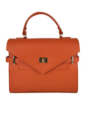 Trina - Borsa Donna in Vera Pelle con Patta Sagomata Tracolla Regolabile