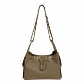 Chloe - Borsa a Spalla Donna in Vera Pelle Made in Italy con Tracolla Regolabile e Tasche Laterali