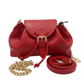 Sarah - Borsa a Spalla Donna in Vera Pelle Martellata Made in Italy con Tracolla Catena