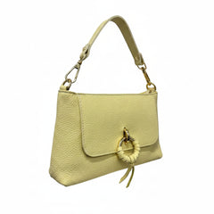 Daisy - Borsa a Mano in Vera Pelle Martellata con Dettaglio Hoop