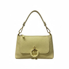 Daisy - Borsa a Mano in Vera Pelle Martellata con Dettaglio Hoop