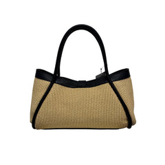 Amélie Rafia Piccola - Borsa a Mano Donna in Rafia e Vera Pelle Made in Italy