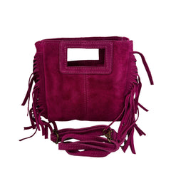 Zoe Mini - Borsa a Mano in Camoscio con Frange e Tracolla Regolabile – Made in Italy