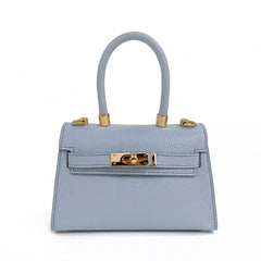Edith - Mini Borsa in Vera Pelle Made in Italy con Manico e Tracolla Regolabile