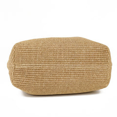 Summer - Woven Raffia Handbag with Leather Details – Large and Versatile