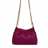 Kate - Borsa Pouch in Vera Pelle Martellata con Tracolla a Catena – Made in Italy