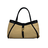 Amélie Rafia Piccola - Borsa a Mano Donna in Rafia e Vera Pelle Made in Italy