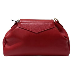 Sarah - Borsa a Spalla Donna in Vera Pelle Martellata Made in Italy con Tracolla Catena