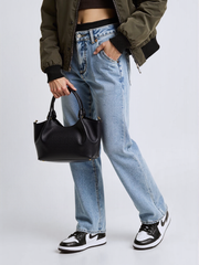 Charlotte - Borsa Piccola a Mano  in Vera Pelle con Doppio Manico Made in Italy