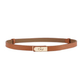 Altea - Cintura Donna Sottile in Vera Pelle Regolabile – Elegante con Chiusura Rotante in Metallo Dorato | Made in Italy