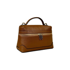 Ilenia - Mini Borsa a Mano in Vera Pelle con Cerniera Frontale