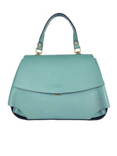 Selma - Hammered Leather Handbag with Shaped Flap