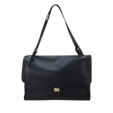 Fiona Pelle Maxi - Borsa a Patta in Vera Pelle Martellata con Tracolla Regolabile