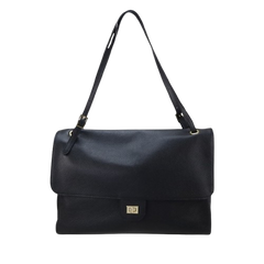 Fiona Pelle Maxi - Borsa a Patta in Vera Pelle Martellata con Tracolla Regolabile