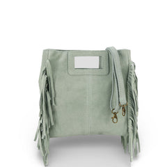 Zoe - Borsa a Mano in Camoscio con Frange e Tracolla Regolabile – Made in Italy