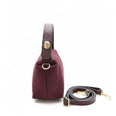 Susy - Borsa a Spalla e Tracolla Donna in Camoscio con Dettagli in Pelle