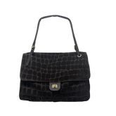 Fiona Camoscio Maxi - Borsa a Patta in Pelle Camoscio con Tracolla Regolabile