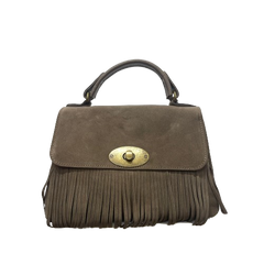 Marzia Piccola Camoscio - Borsa Satchel con Frange in Camoscio - Vera Pelle con Tracolla