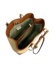 Annalisa - Borsa a Mano in Rafia e Pelle con Manici in Bambù – Eleganza Artigianale Made in Italy