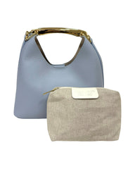Dora - Genuine Leather Handbag with Golden Handle Made in Italy