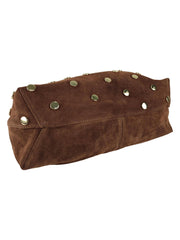 Nana - Borsa Hobo in Suede con Borchie Dorate – Made in Italy