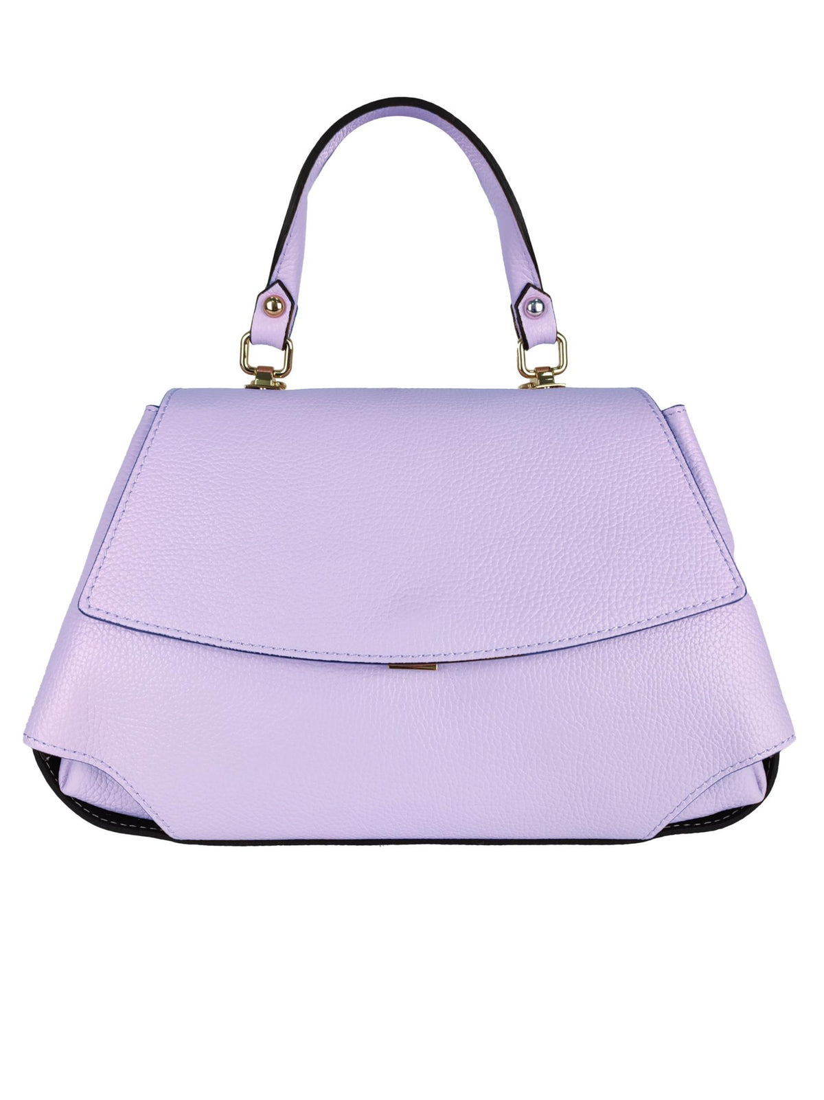 Selma - Hammered Leather Handbag with Shaped Flap