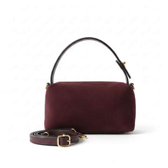 Susy - Borsa a Spalla e Tracolla Donna in Camoscio con Dettagli in Pelle