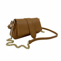 Giaia- Mini Baguette a Spalla in Vera Pelle Martellata Made in Italy