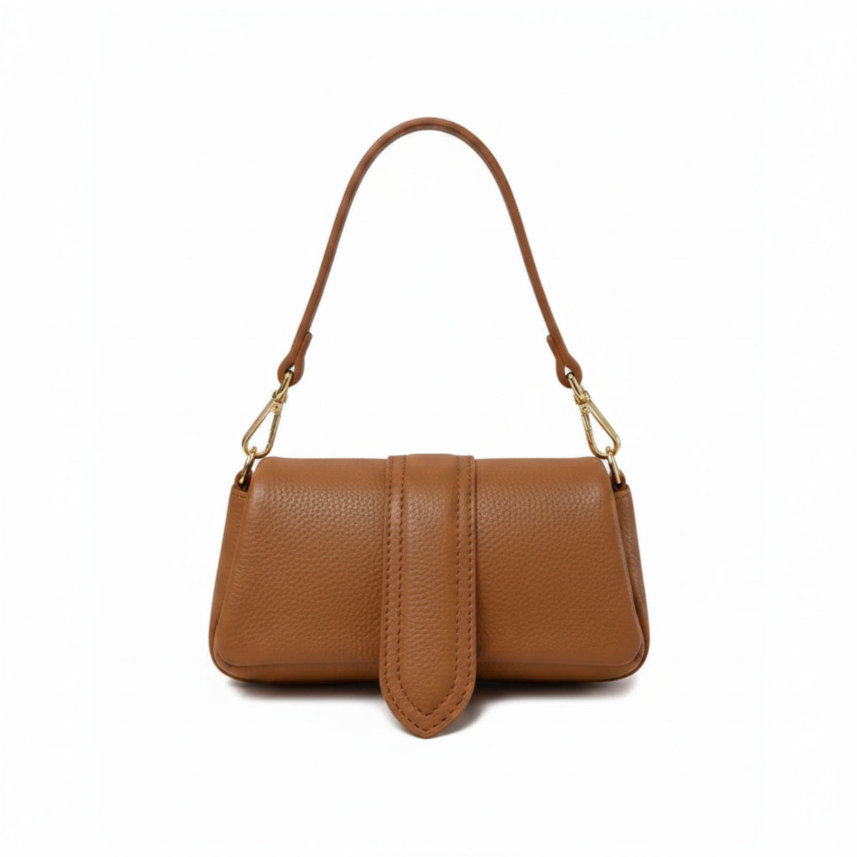 Giaia- Mini Baguette a Spalla in Vera Pelle Martellata Made in Italy