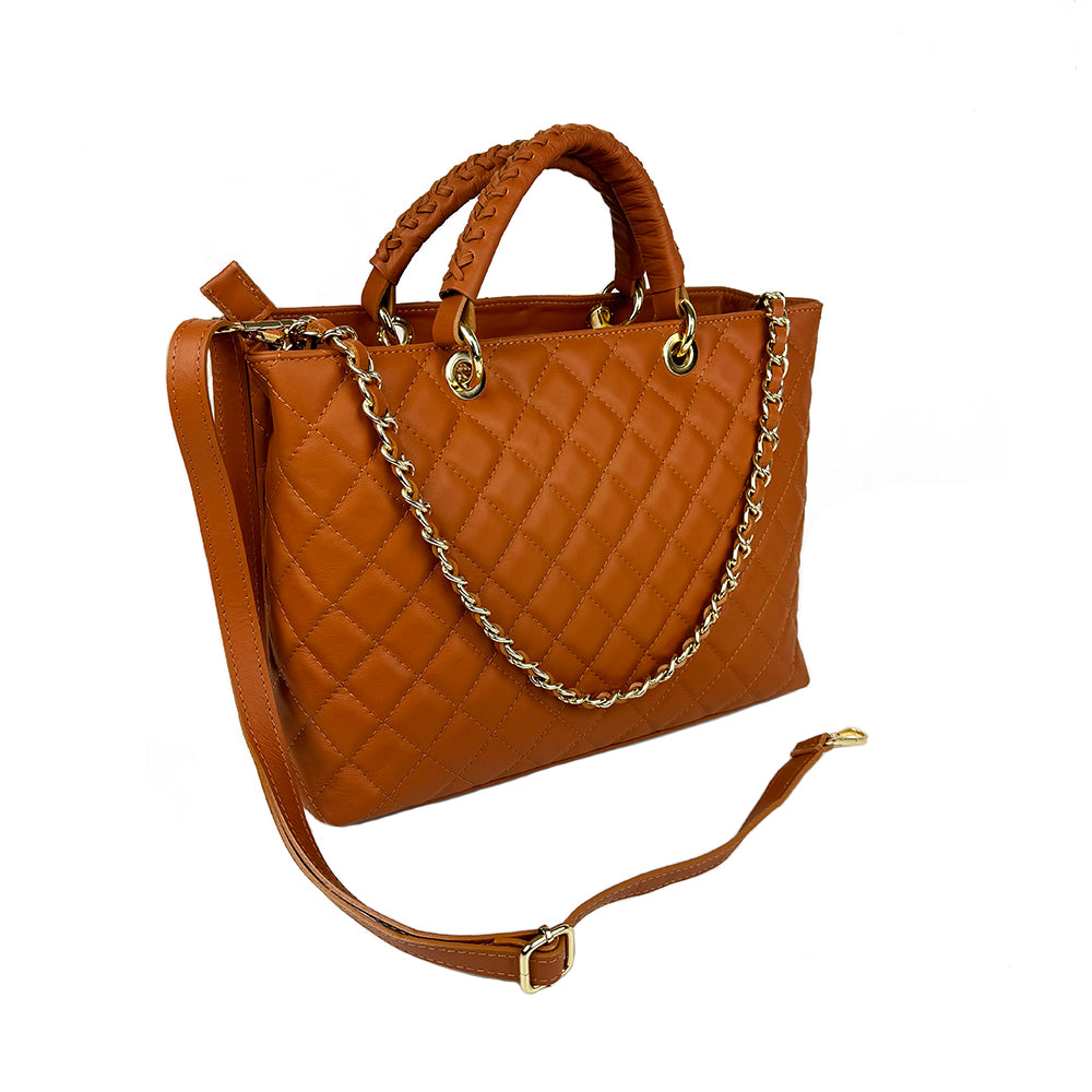 Lola - Genuine Quilted Leather Handbag Large Version