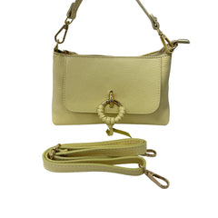 Daisy - Borsa a Mano in Vera Pelle Martellata con Dettaglio Hoop
