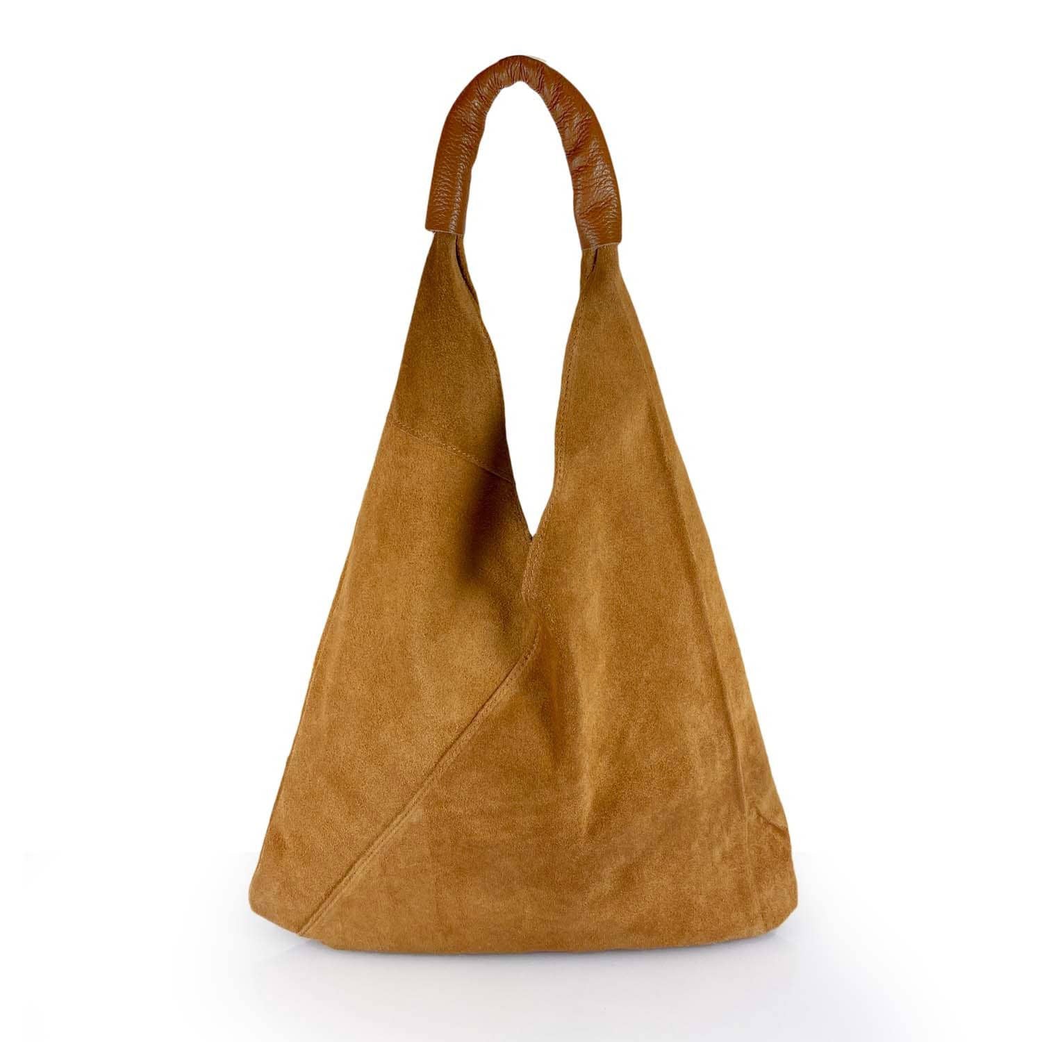Martina - Hobo Shoulder Bag in Suede Leather