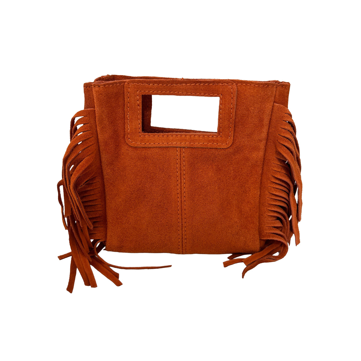 Zoe Mini - Borsa a Mano in Camoscio con Frange e Tracolla Regolabile – Made in Italy