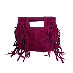Zoe Mini - Borsa a Mano in Camoscio con Frange e Tracolla Regolabile – Made in Italy