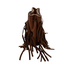 Zoe Mini Pelle - Borsa a Mano in Vera Pelle Martellata con Frange – Made in Italy