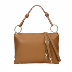 Grace - Borsa Pochette in Vera Pelle Martellata Made in Italy con Tracolla Regolabile