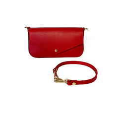 Elly - Borsa Pochette in Vera Pelle Made in Italy – Tracolla Corta e Catena Lunga Removibili