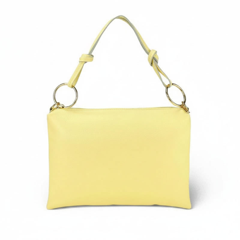 Grace - Borsa Pochette in Vera Pelle Martellata Made in Italy con Tracolla Regolabile