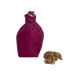 Kate - Borsa Pouch in Vera Pelle Martellata con Tracolla a Catena – Made in Italy