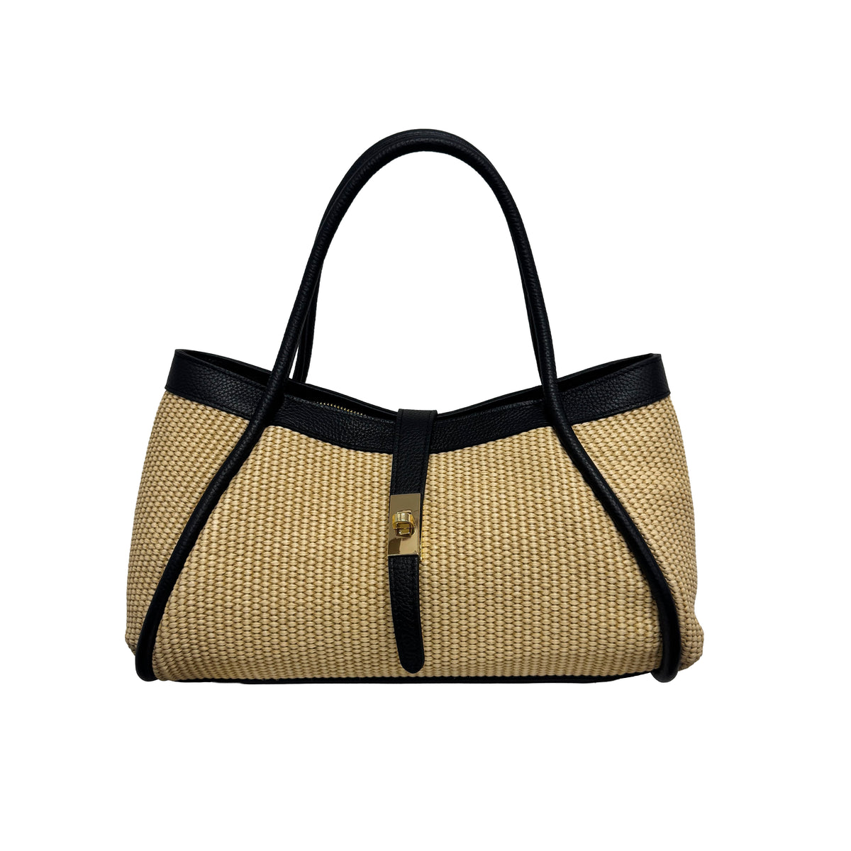 Amélie Rafia Piccola - Borsa a Mano Donna in  Rafia e Vera Pelle Made in Italy