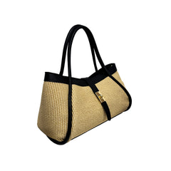 Amélie Rafia Piccola - Borsa a Mano Donna in  Rafia e Vera Pelle Made in Italy