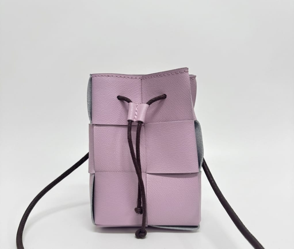 Jenny - Borsetta a Tracolla Intrecciata in Vera Pelle con Chiusura a Coulisse