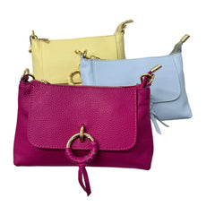 Daisy - Borsa a Mano in Vera Pelle Martellata con Dettaglio Hoop