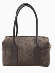 Samira - Borsa Bauletto in Vera Pelle Scamosciata Cocco Made in Italy