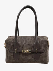 Samira - Borsa Bauletto in Vera Pelle Scamosciata Cocco Made in Italy