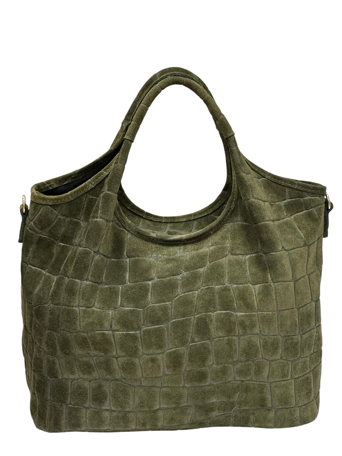 Sally - Borsa Shopper Suede Stampa Cocco Made in Italy