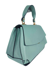 Selma - Hammered Leather Handbag with Shaped Flap