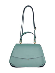 Selma - Hammered Leather Handbag with Shaped Flap